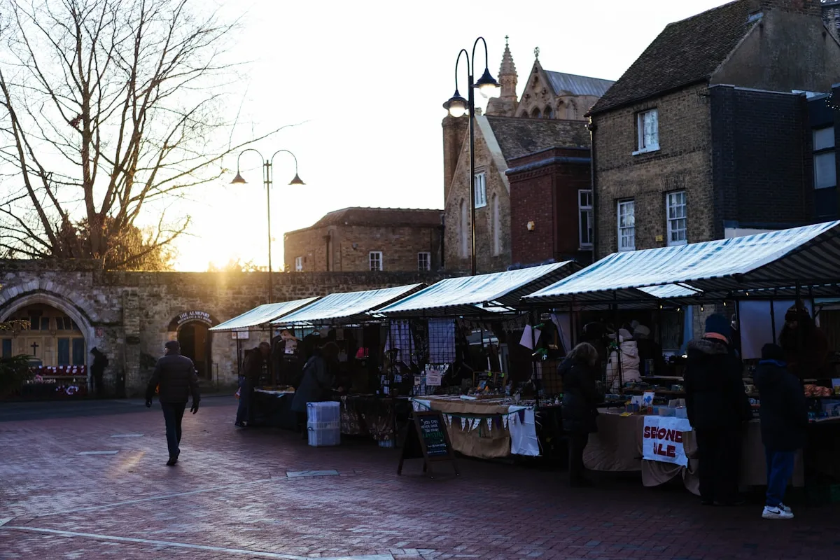 Community market with vendors