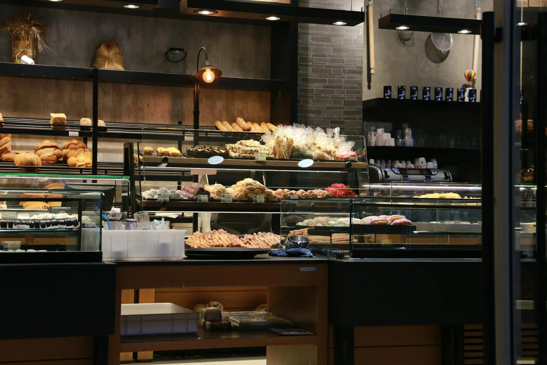 Cafe interior with pastries