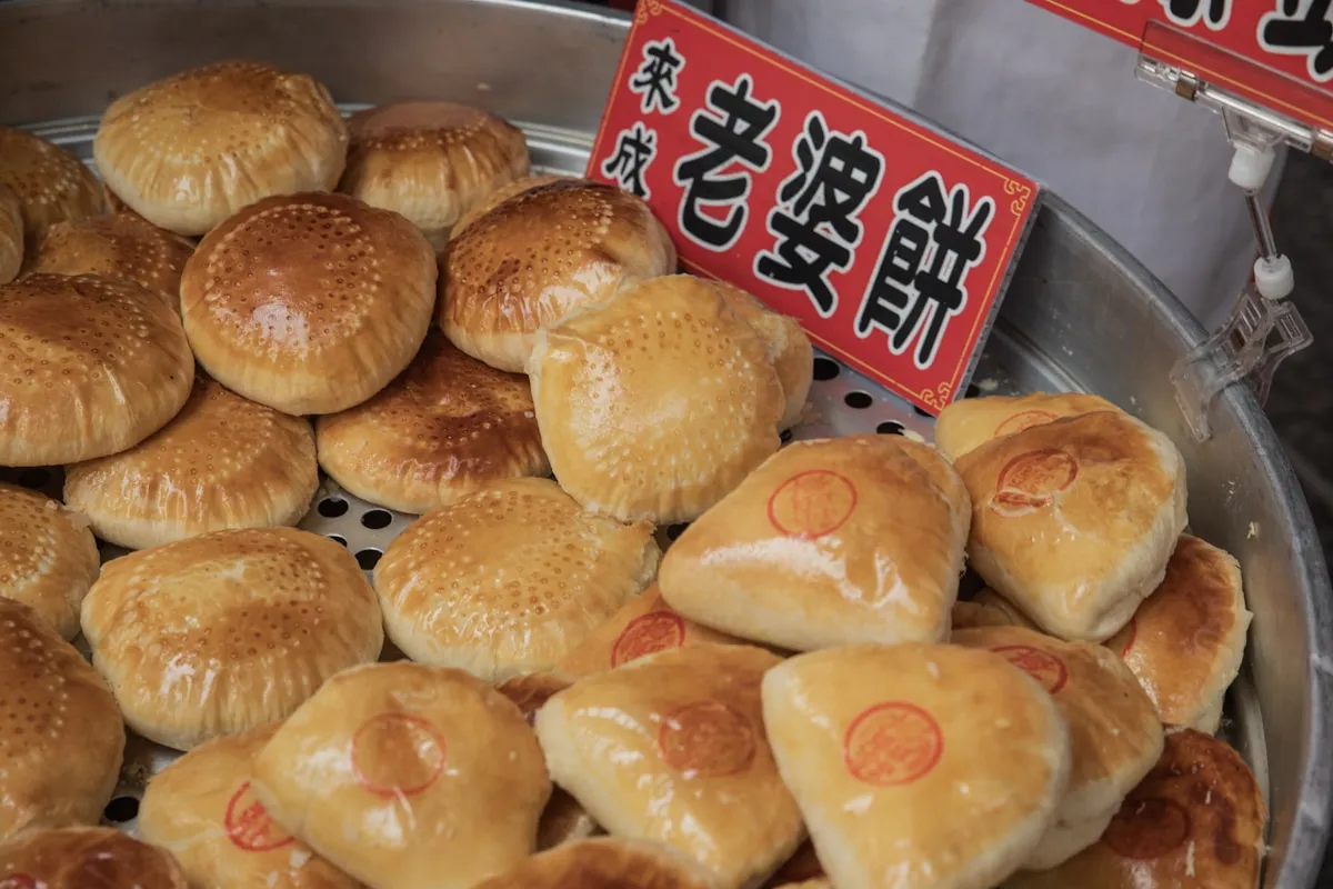 Asian bakery treats including buns and pastries