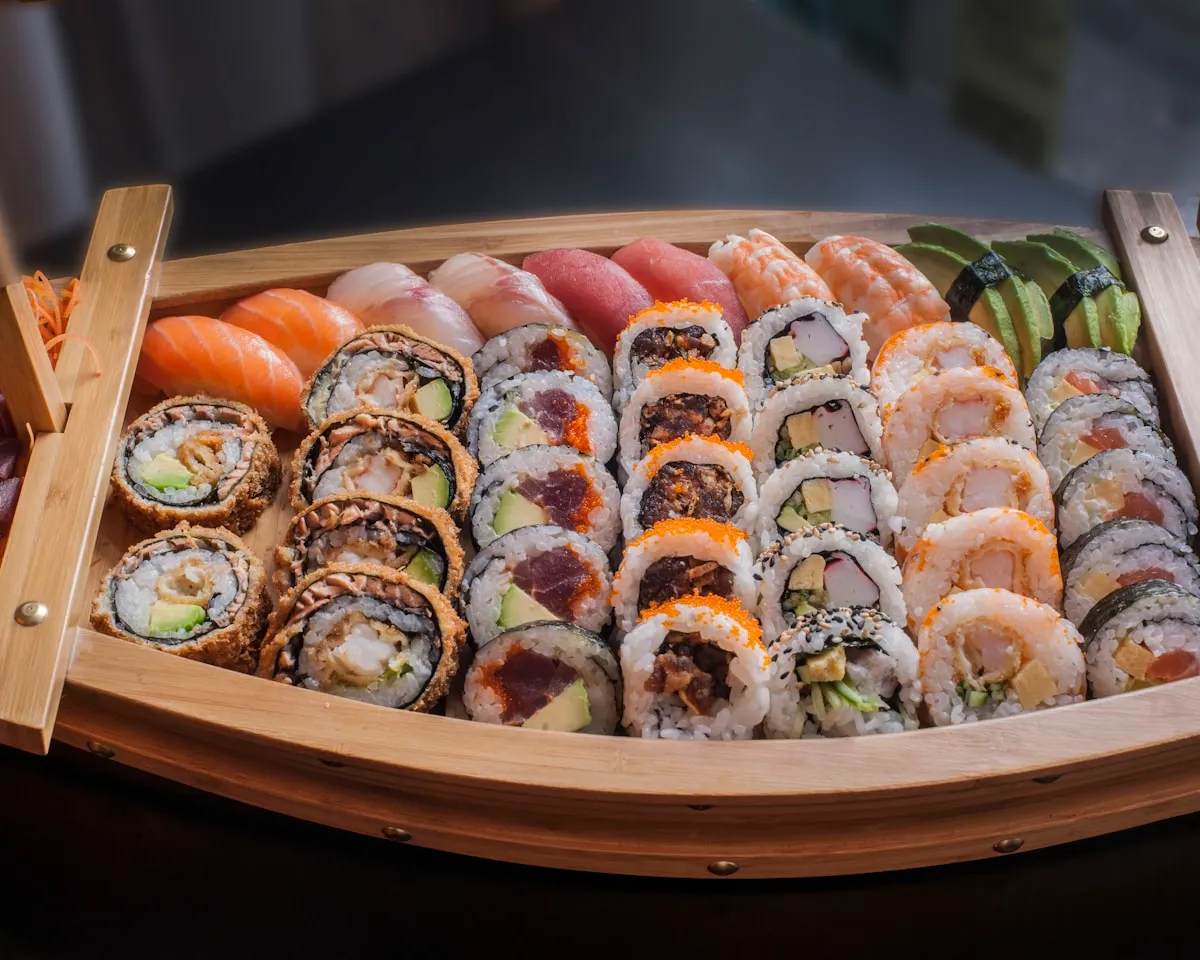 All you can eat sushi spread