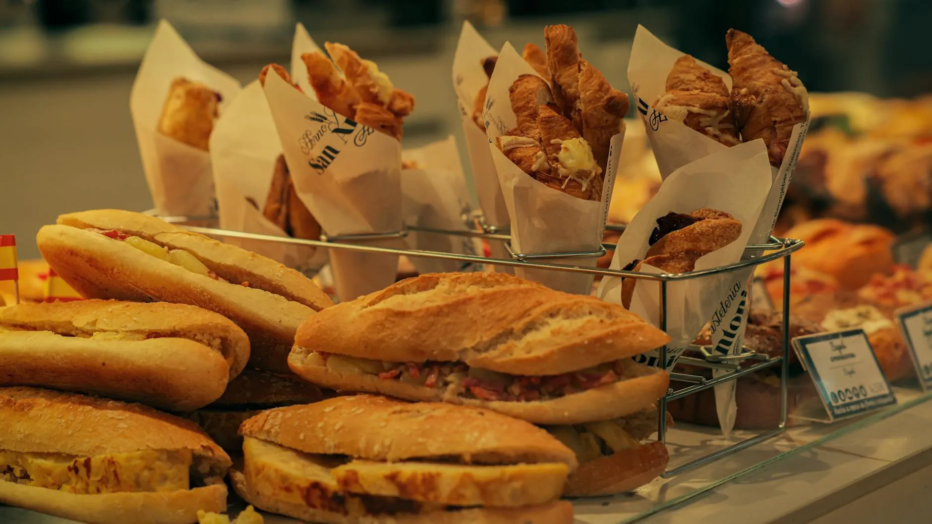 Bakery breakfast sandwich on sourdough