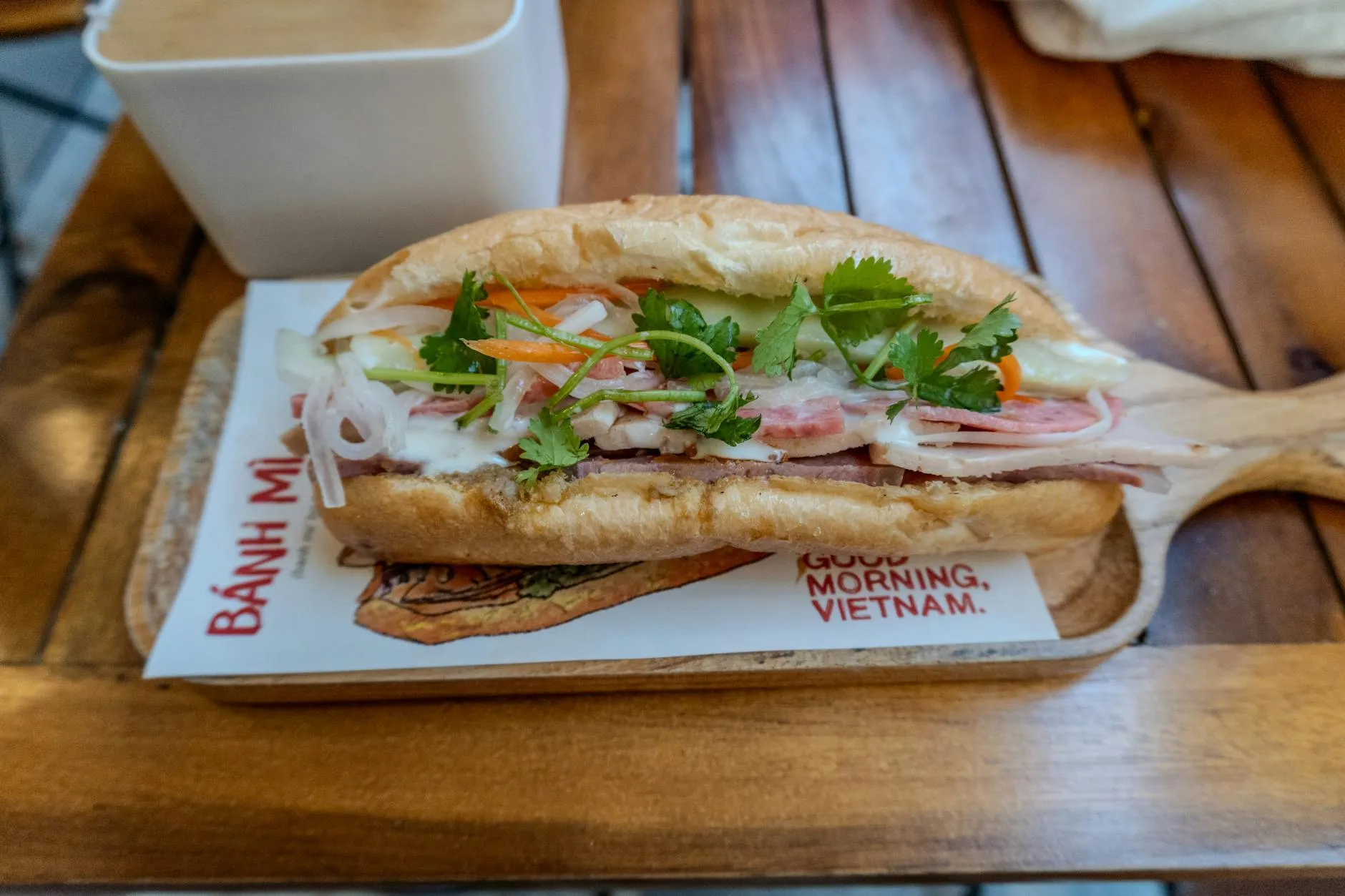 Banh mi sandwich with pickled vegetables