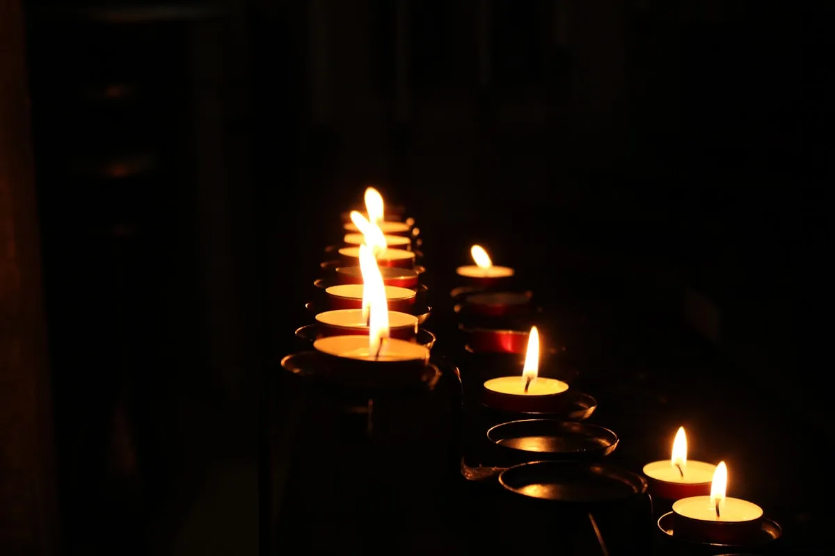 Candlelight concert venue with candles