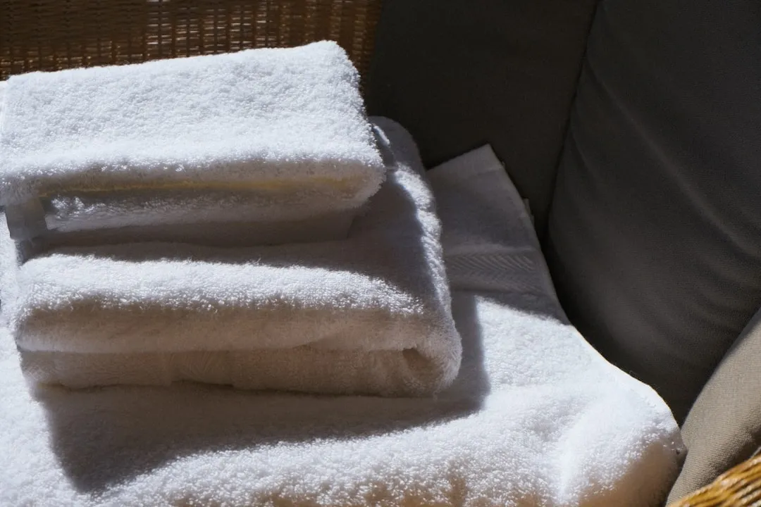 Massage table with folded towels