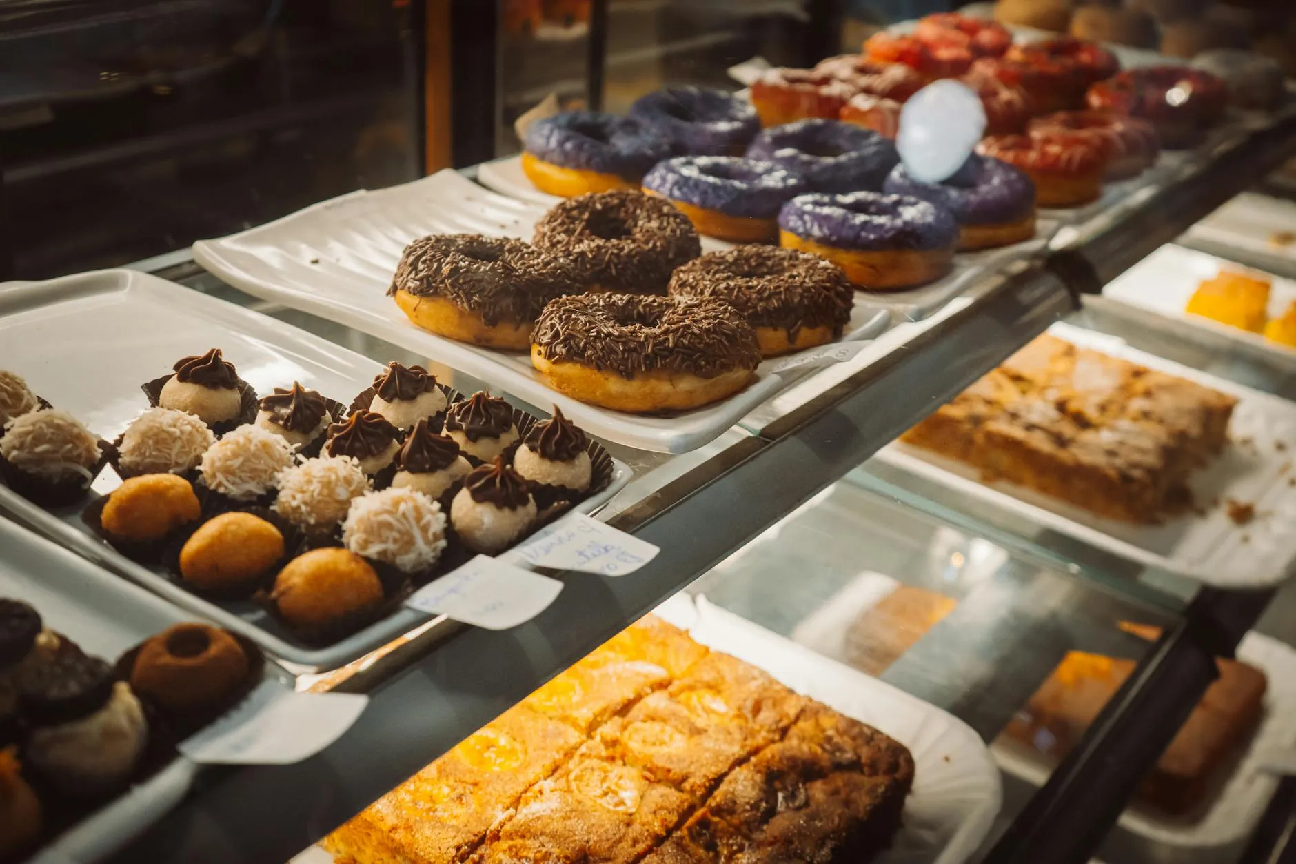 Assorted donuts on a counter