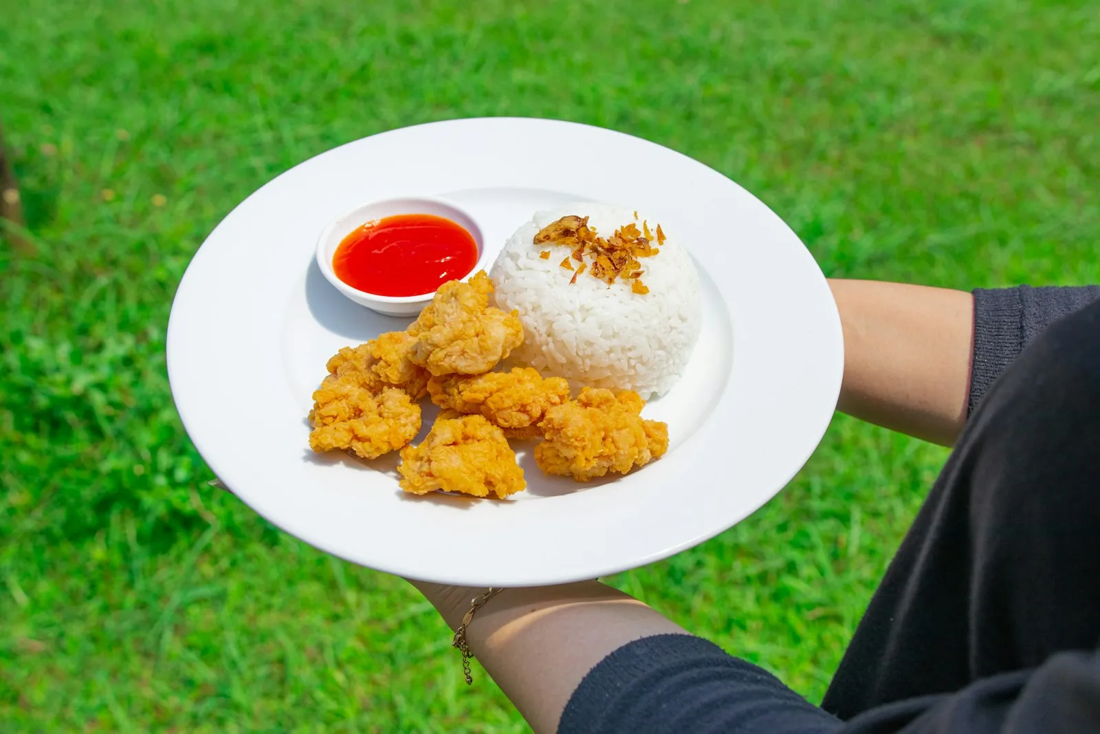 Fried chicken platter with wings and sides