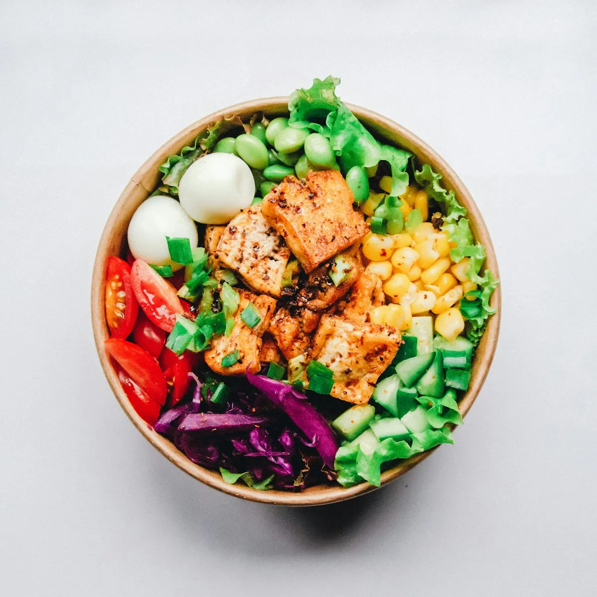 Freshly prepared international cuisine on rustic table