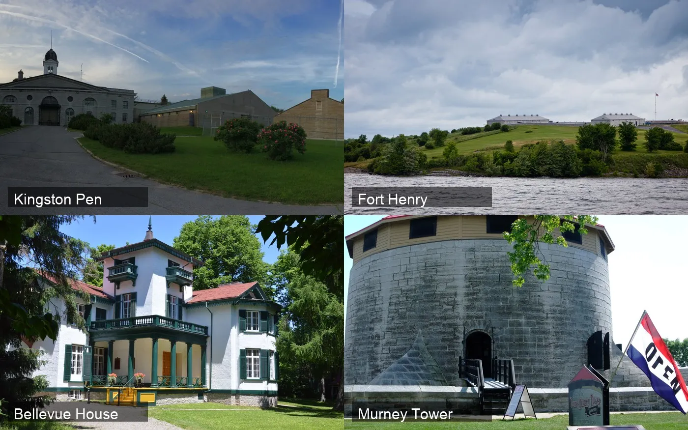 Kingston Penitentiary, Fort Henry, Bellevue House, and Murney Tower historic sites