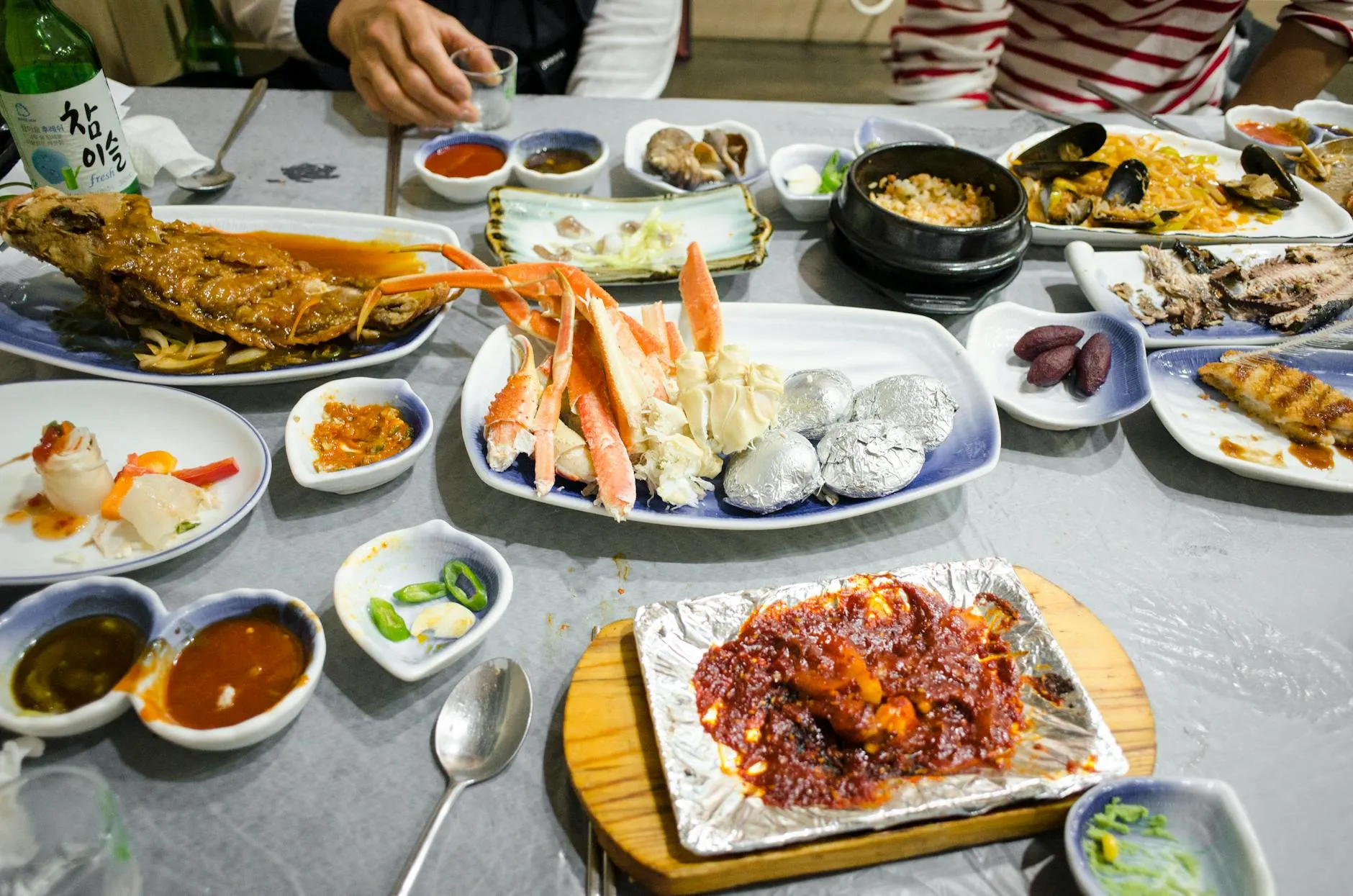 Korean meal on table