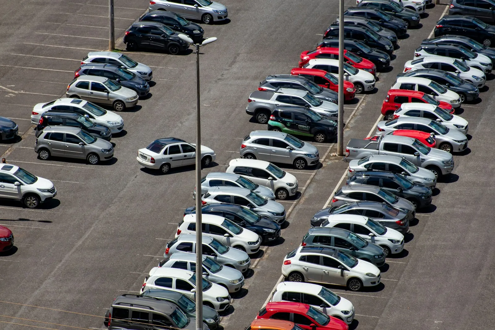 Park parking lot near a playground