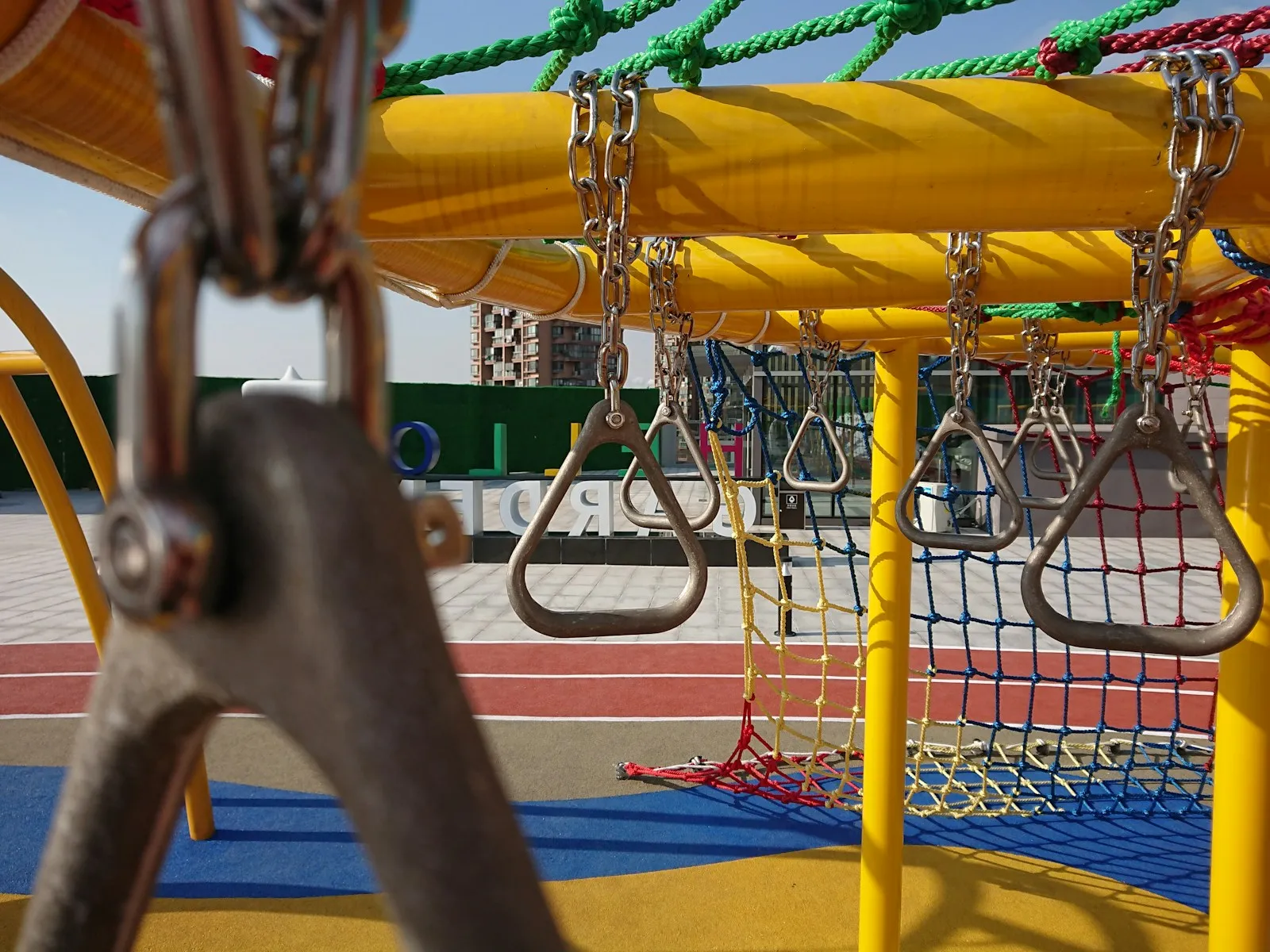 Playground equipment with climbing elements