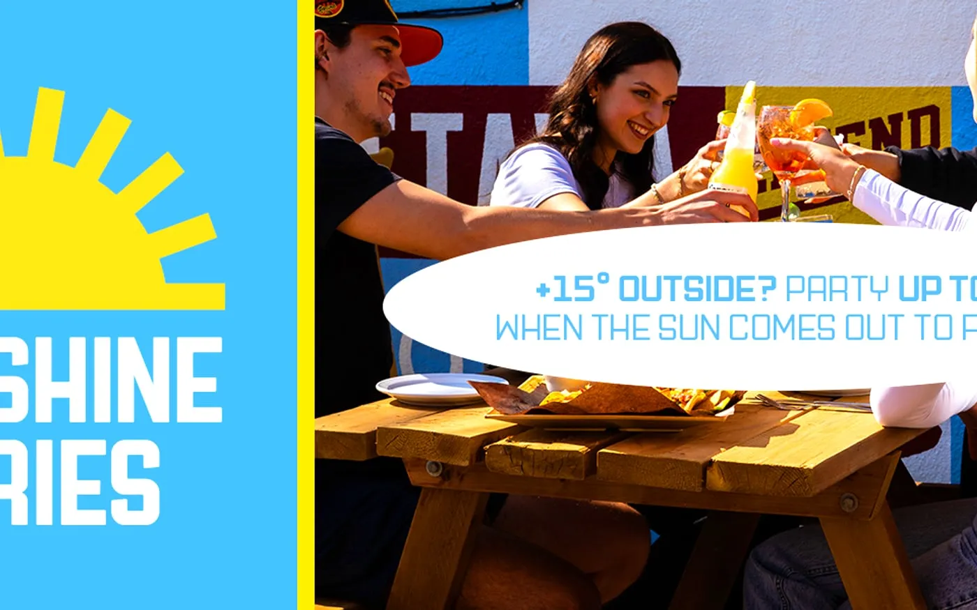 The Porch on Preston rooftop party table with sunny seasonal drinks and outdoor seating