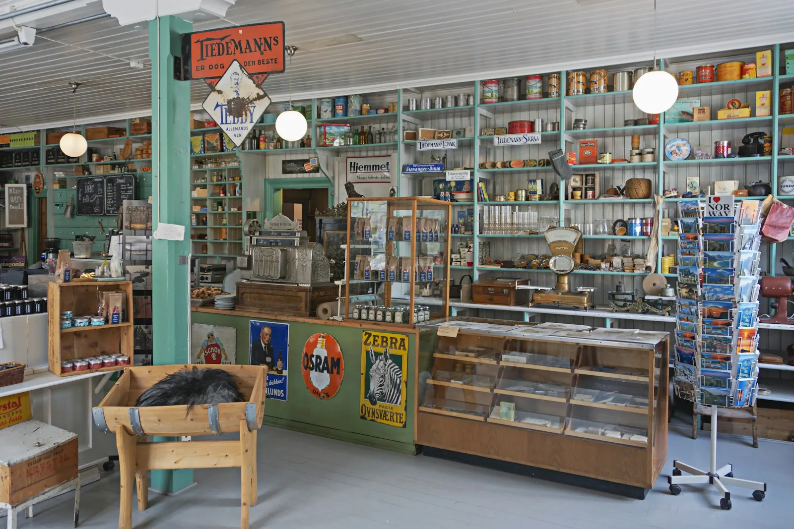 Museum gift shop display with Canadian-made items