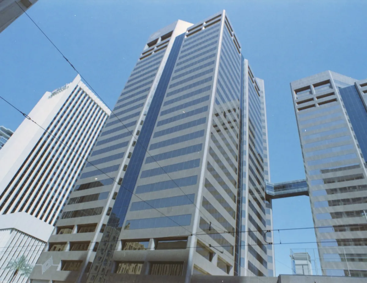 Office building with workers