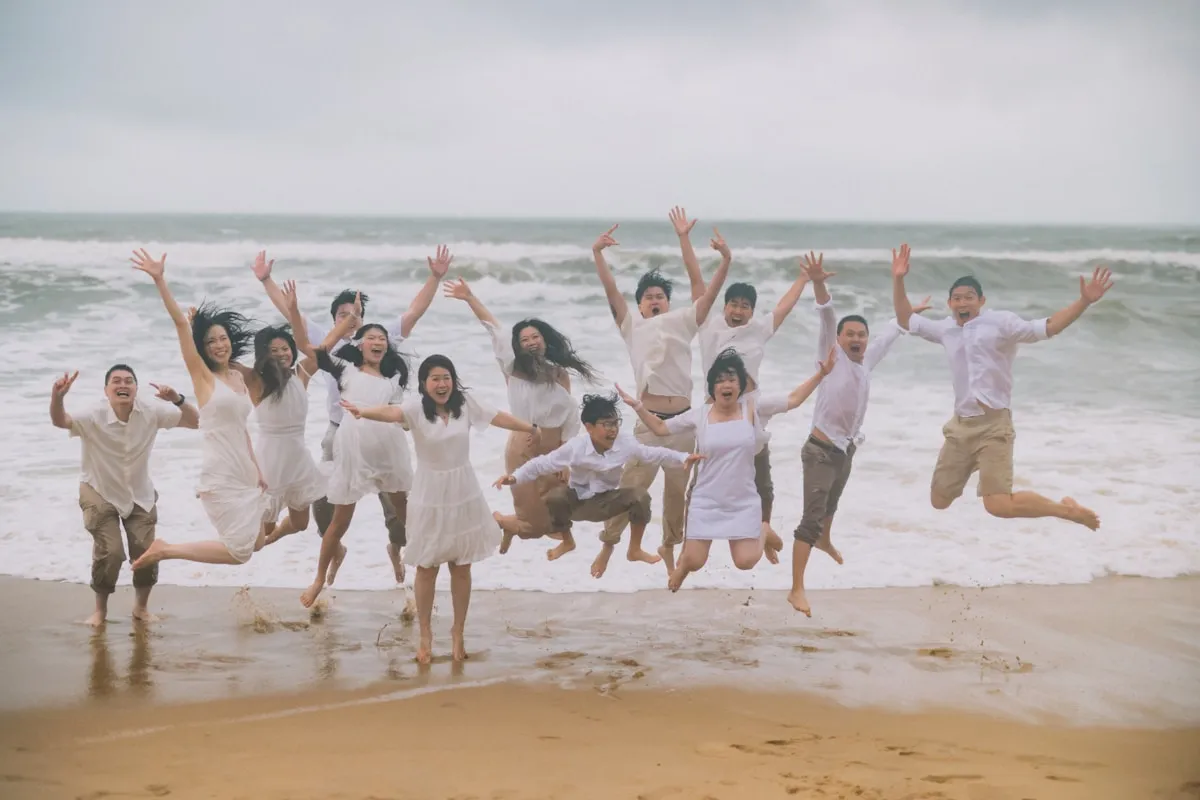 Family enjoying escape room puzzles together