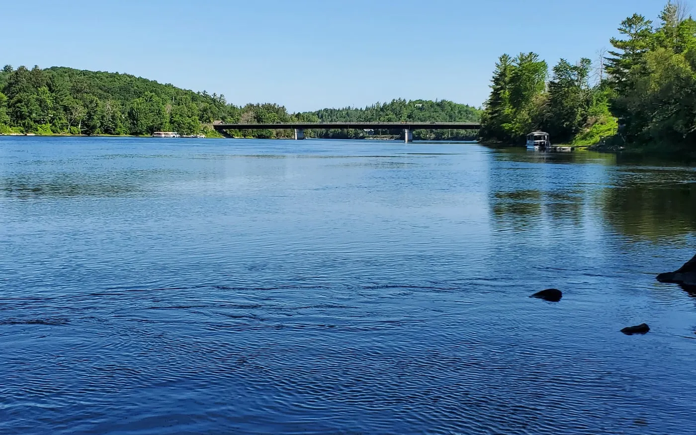 Wakefield Quebec Gatineau River and covered bridge scenery near Ottawa