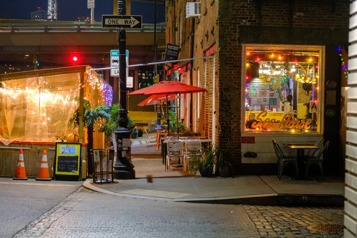 Wellington West street with restaurants and shops