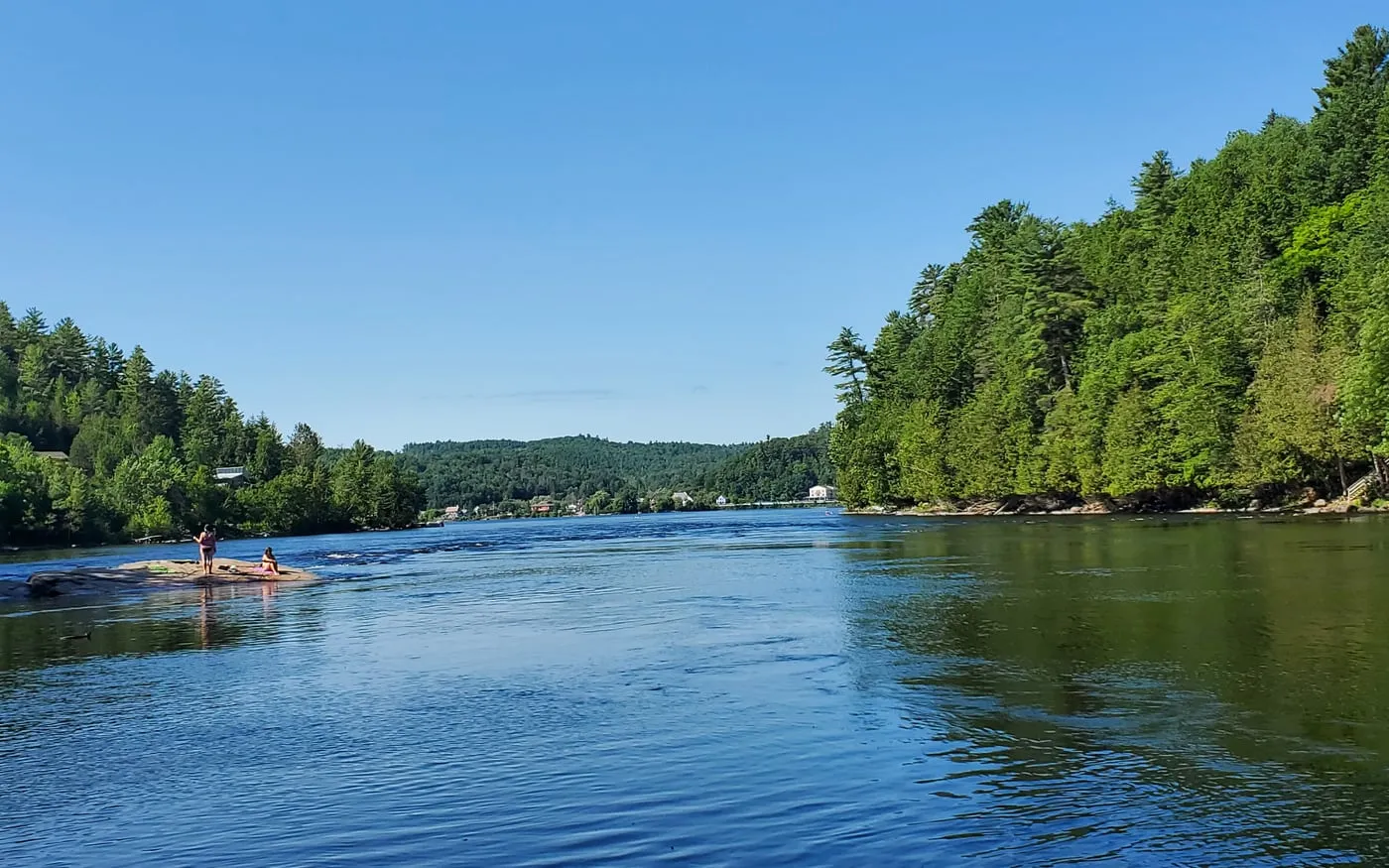 Gatineau River and forested hills around Wakefield Quebec