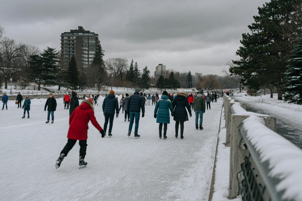 Snow-covered streets in Ottawa after record December snowfall