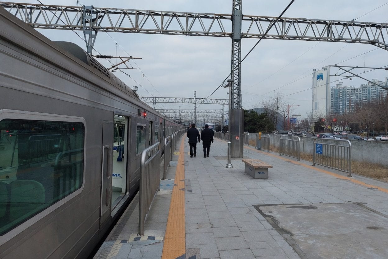 OC Transpo light rail train at station platform