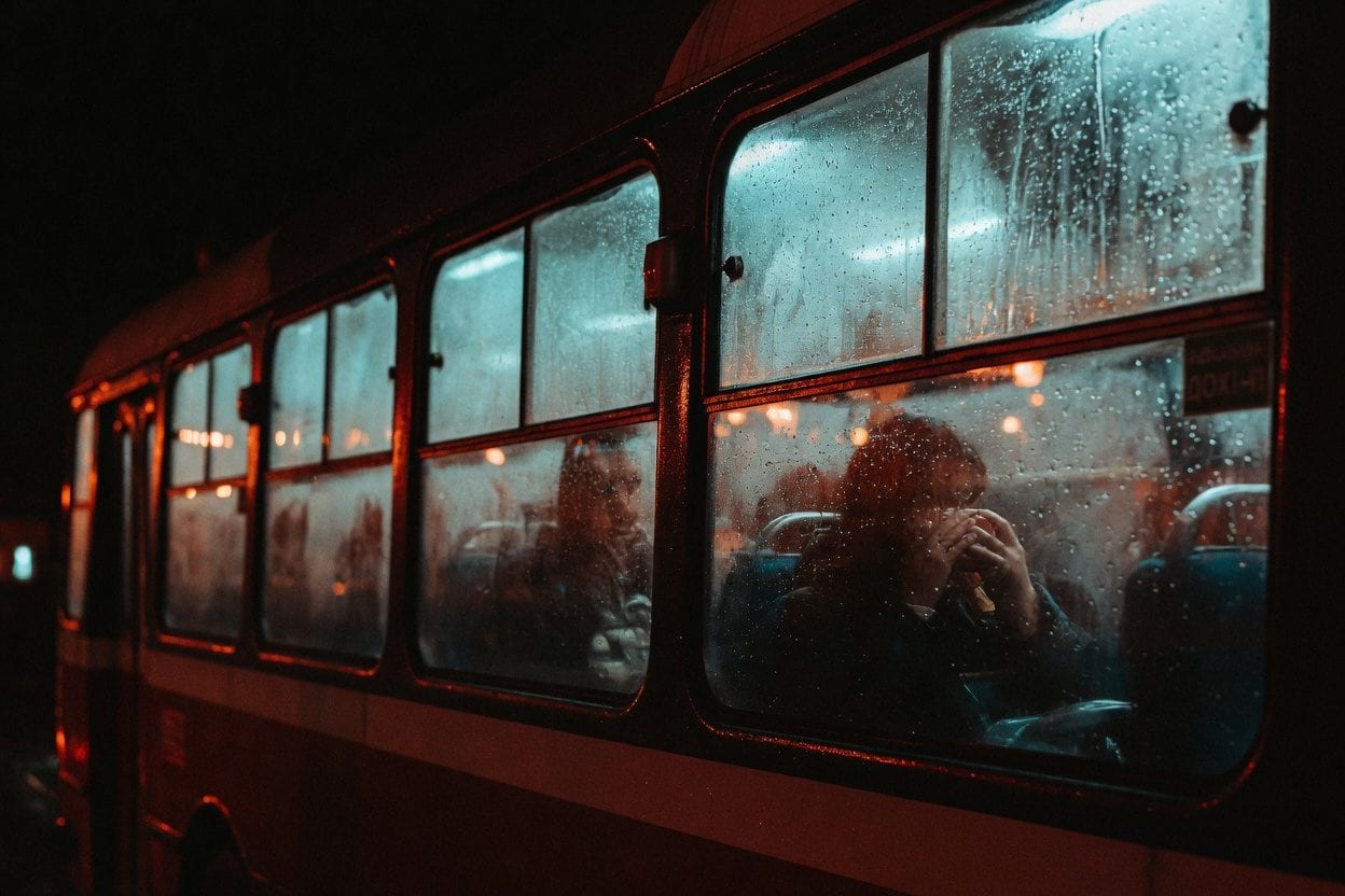 Public transit bus winter