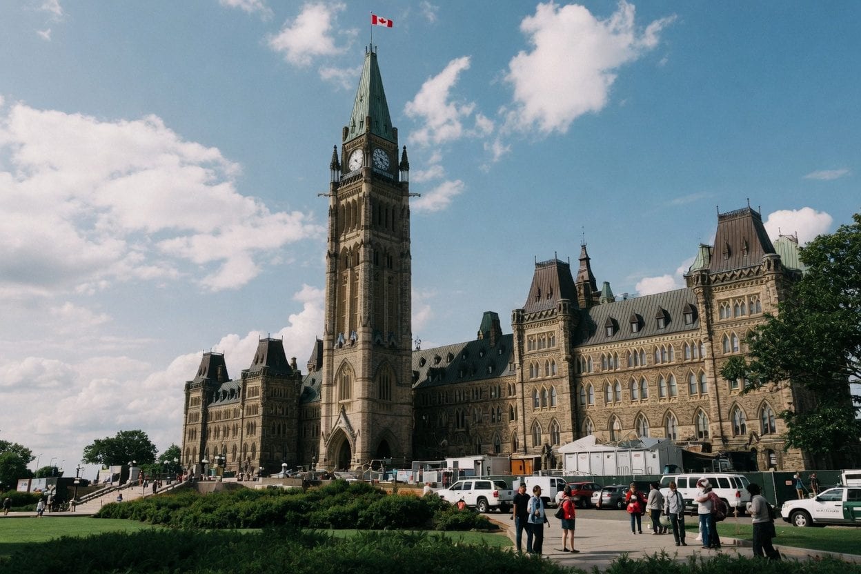 Canadian Parliament Hill in winter