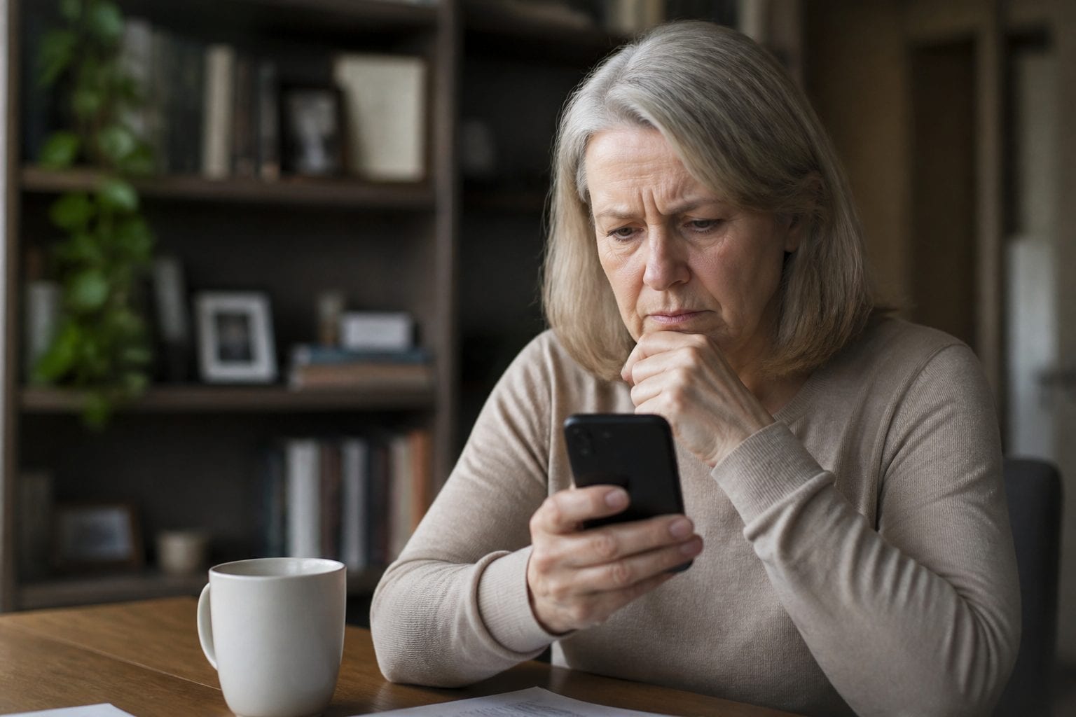 Phone scam warning concept