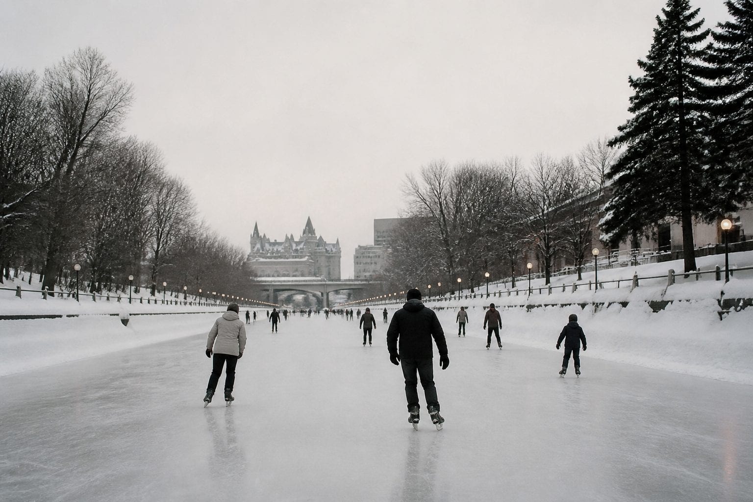 Ice skating on Rideau Canal