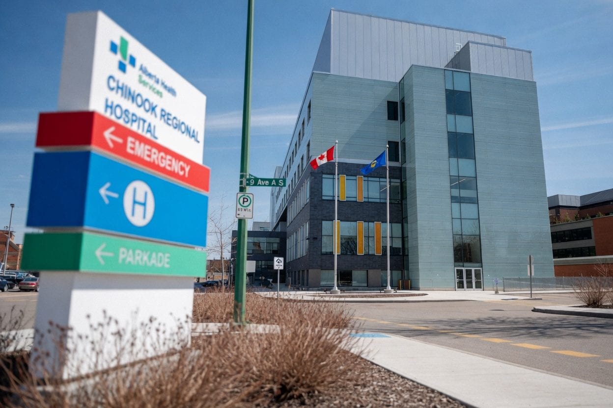 Ottawa hospital entrance in winter