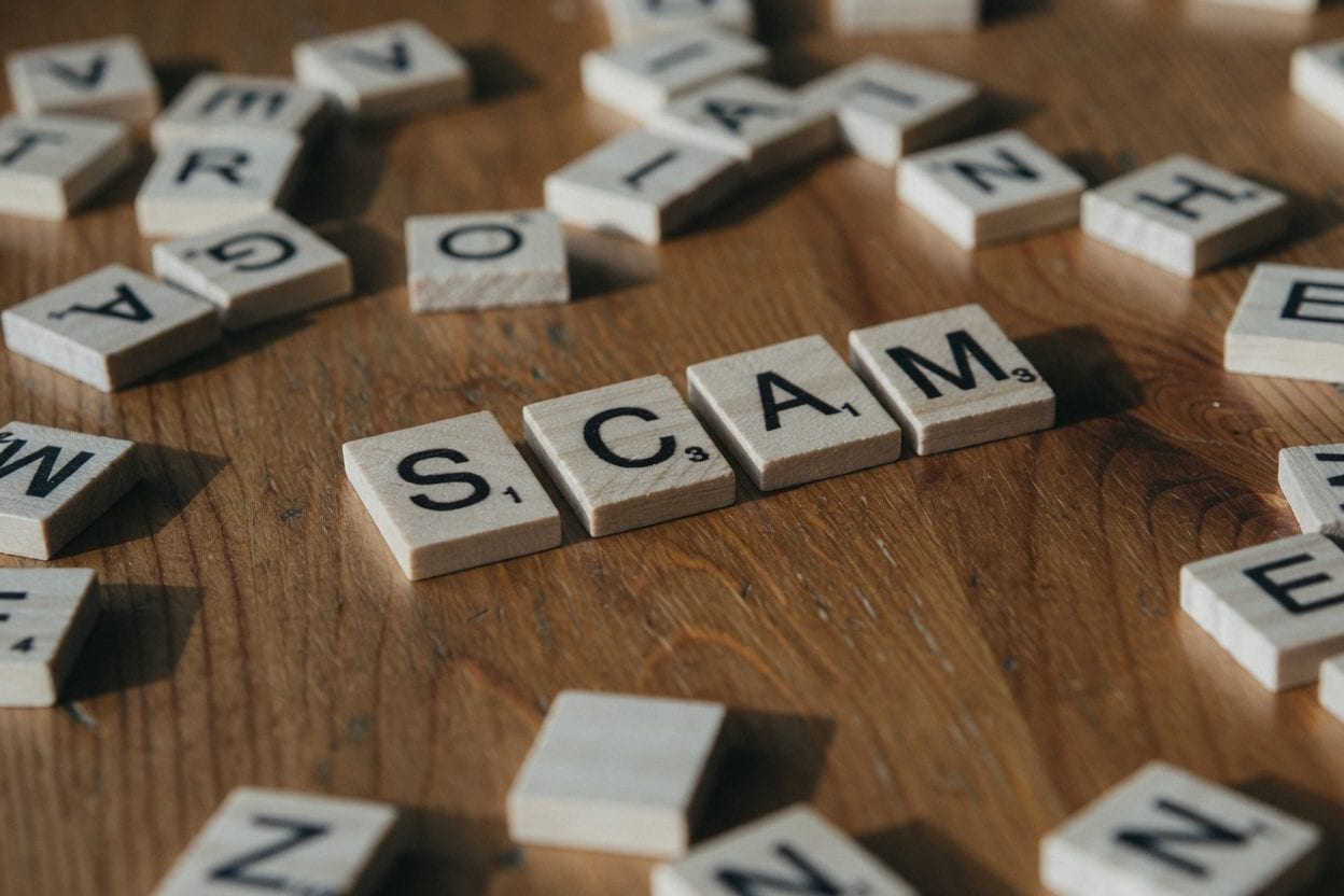 Person receiving scam phone call