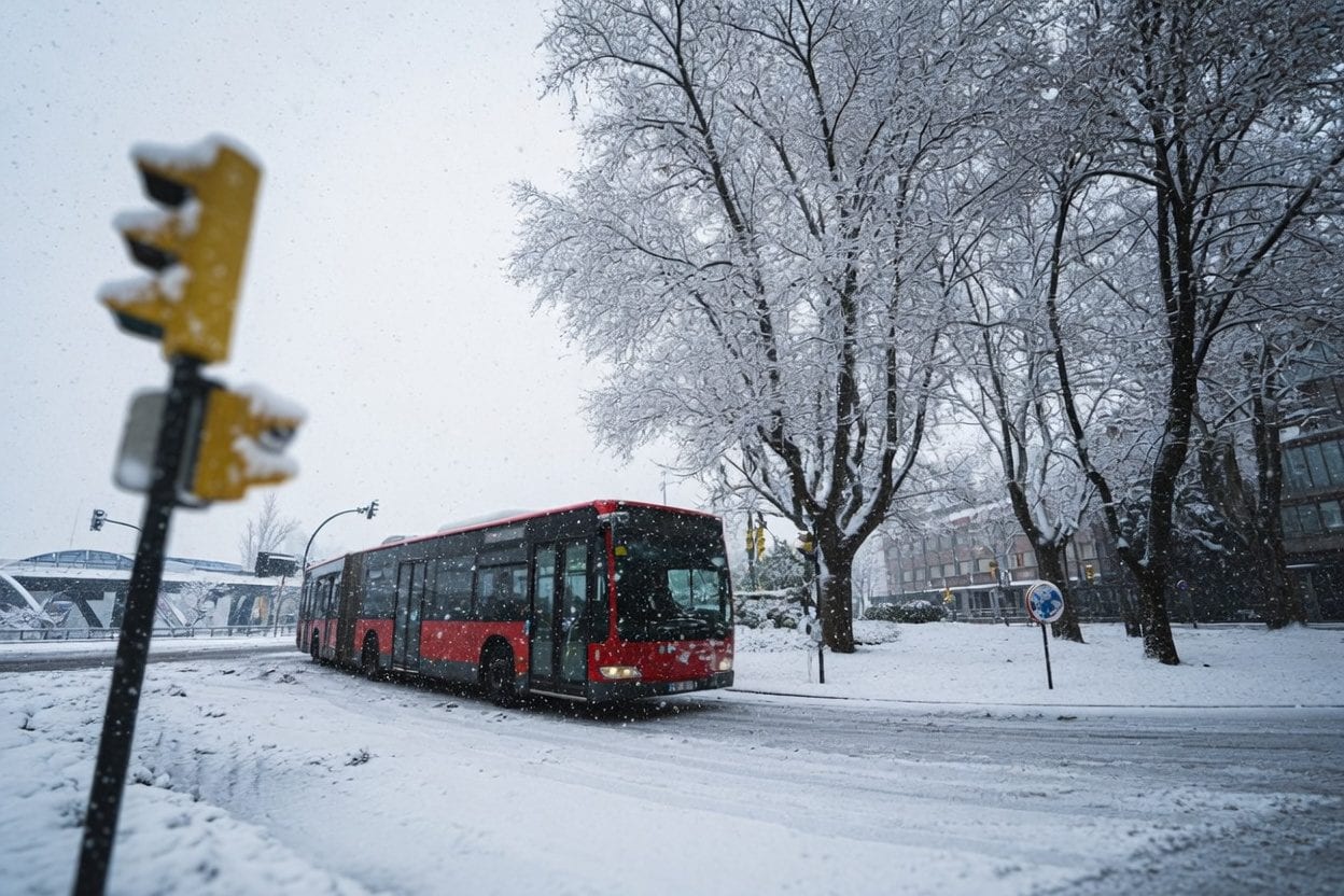 OC Transpo bus in winter conditions