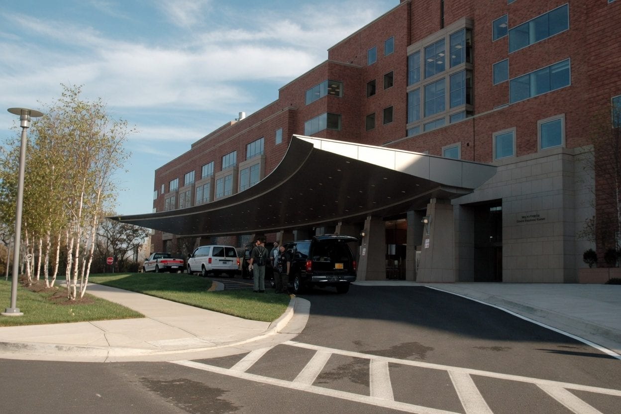 Ottawa hospital exterior in winter