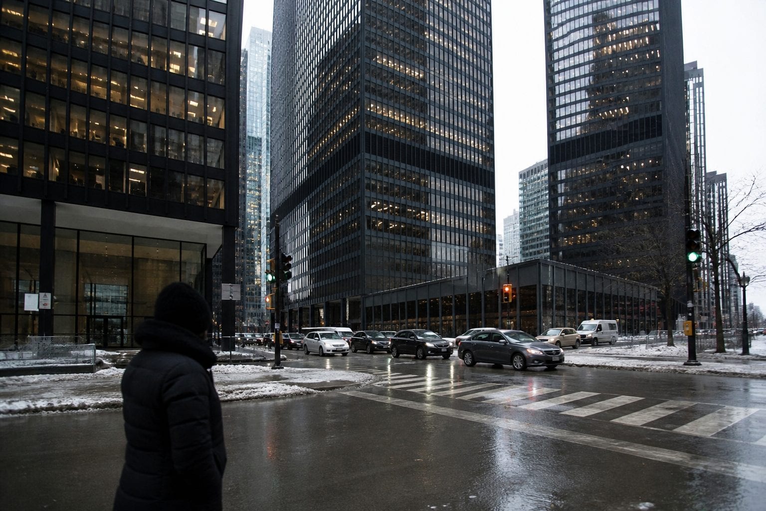 Downtown Ottawa office towers in winter