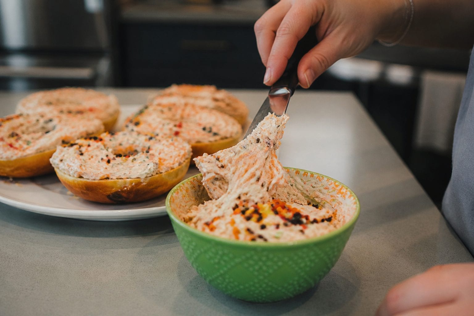 Bagels with cream cheese