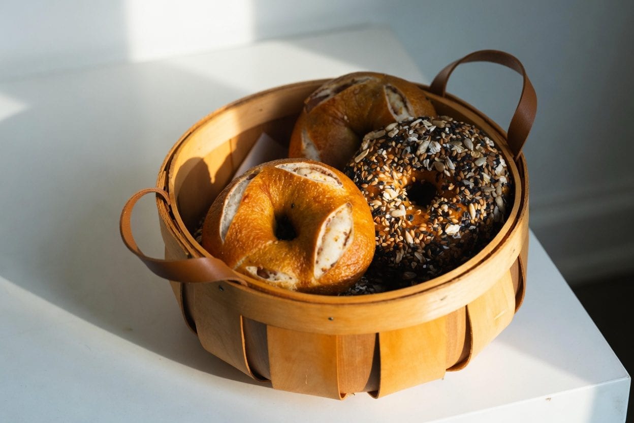 Bagels in a display basket
