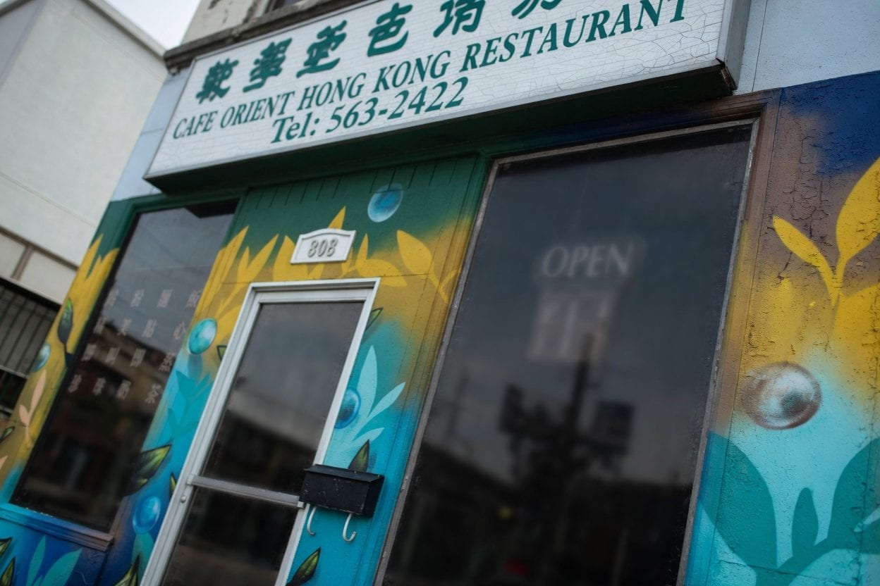 Cafe Orient Hong Kong Restaurant storefront on Somerset Street in Ottawa Chinatown