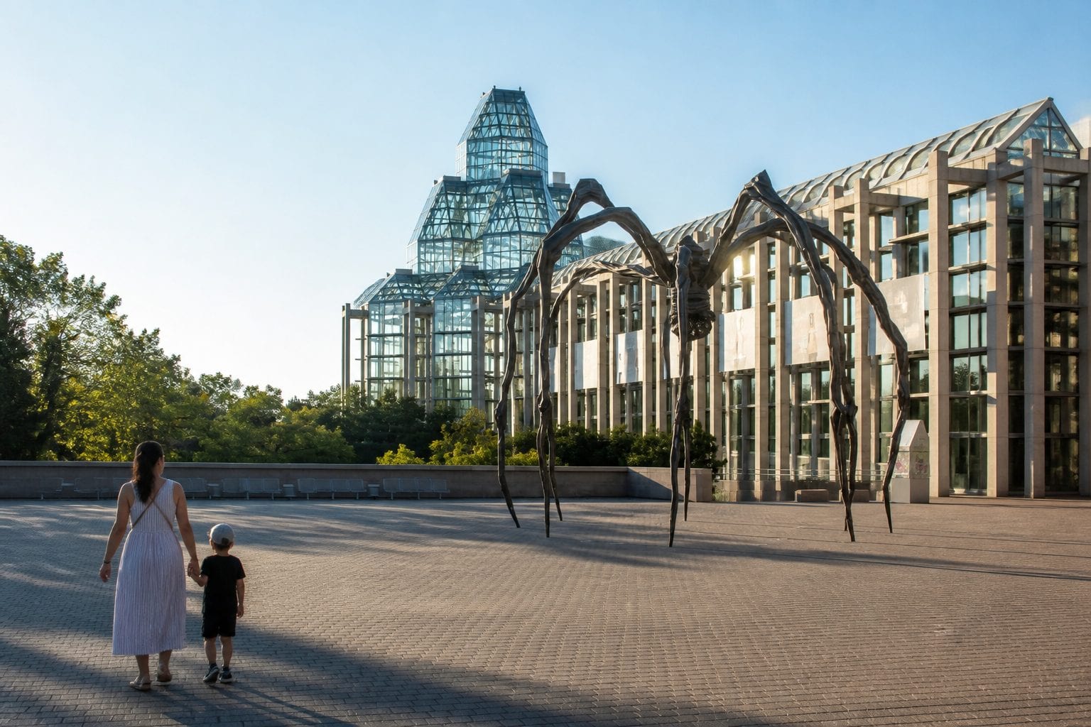 The National Gallery of Canada's modern architecture and public plaza in Ottawa