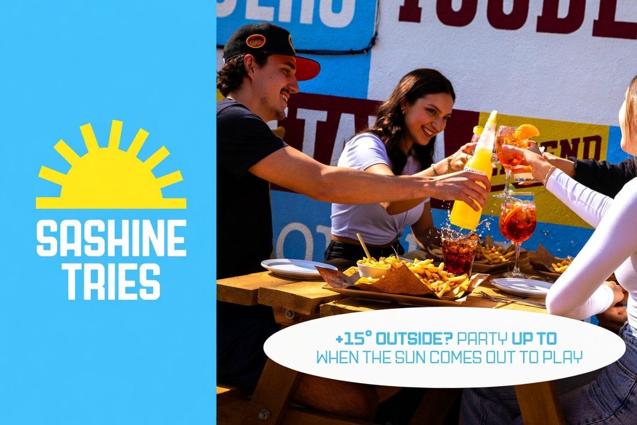 The Porch on Preston rooftop party table with sunny seasonal drinks and outdoor seating