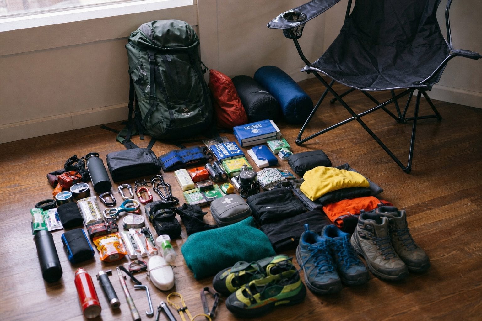 Festival essentials and camping chair