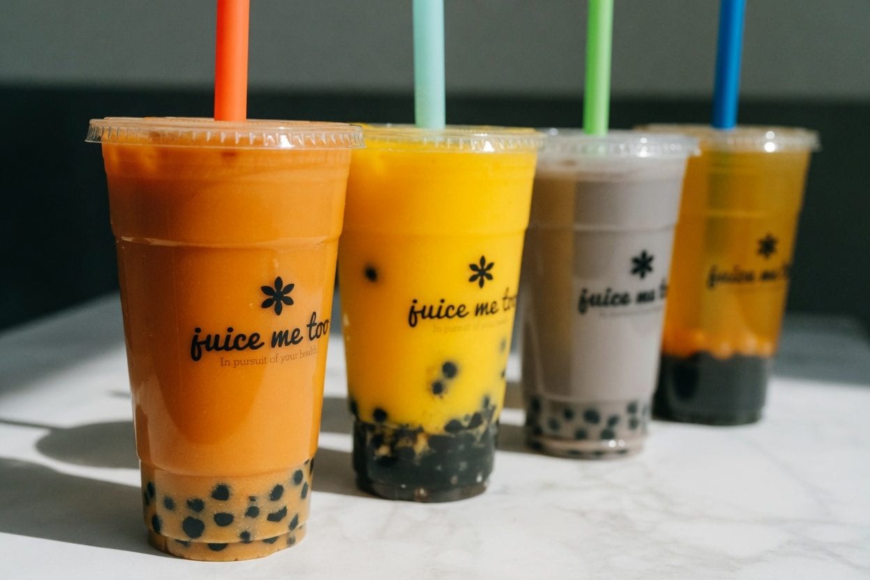 Bubble tea cups and toppings in Ottawa