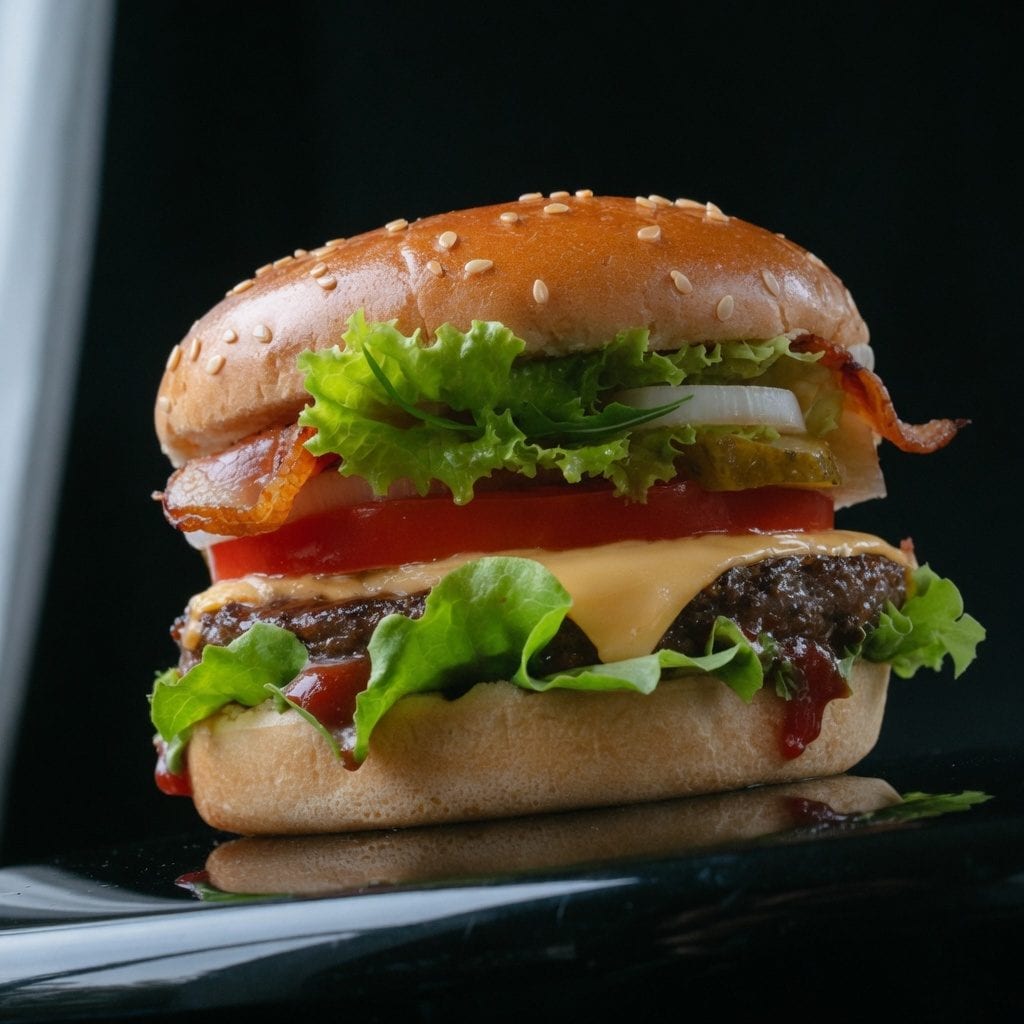 Smash burger with crispy edges