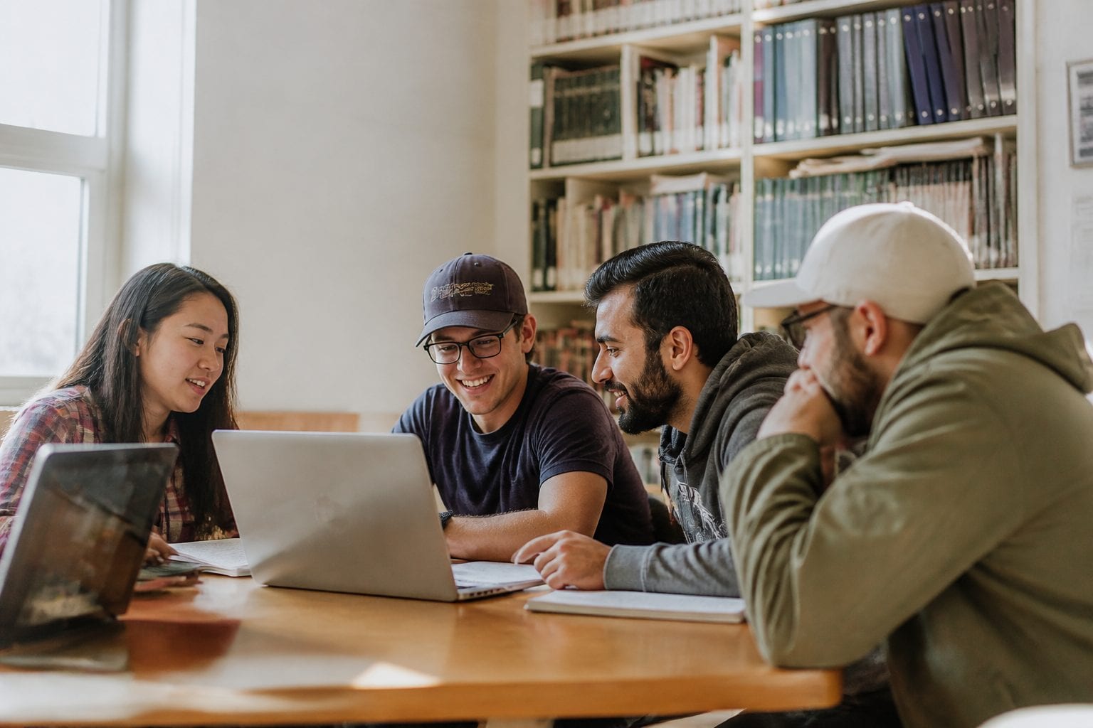 International students at Canadian university campus