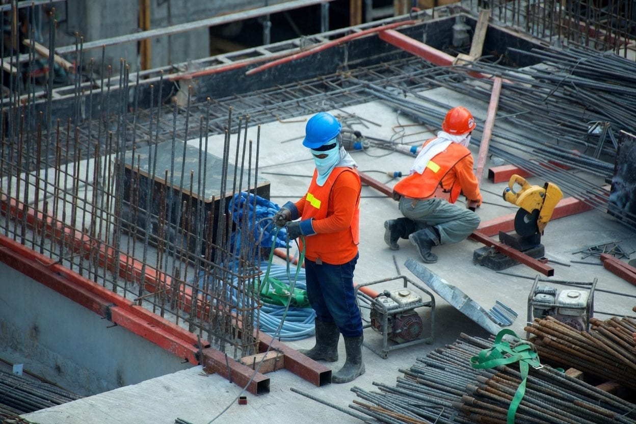 Construction workers on Ottawa job site