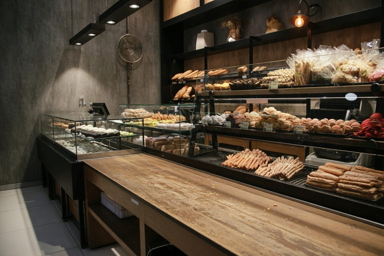 Cafe interior with pastries