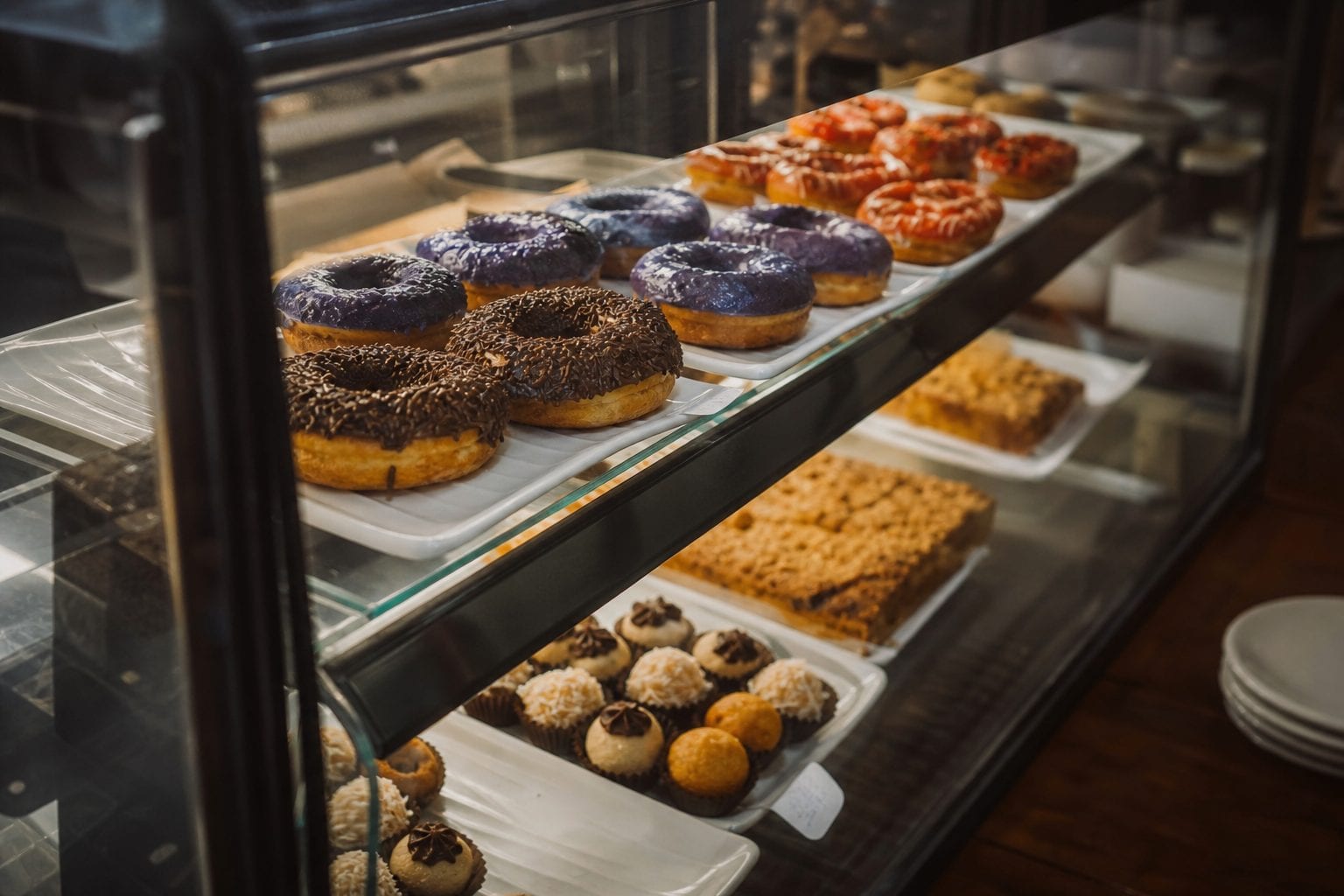 Assorted donuts on a counter