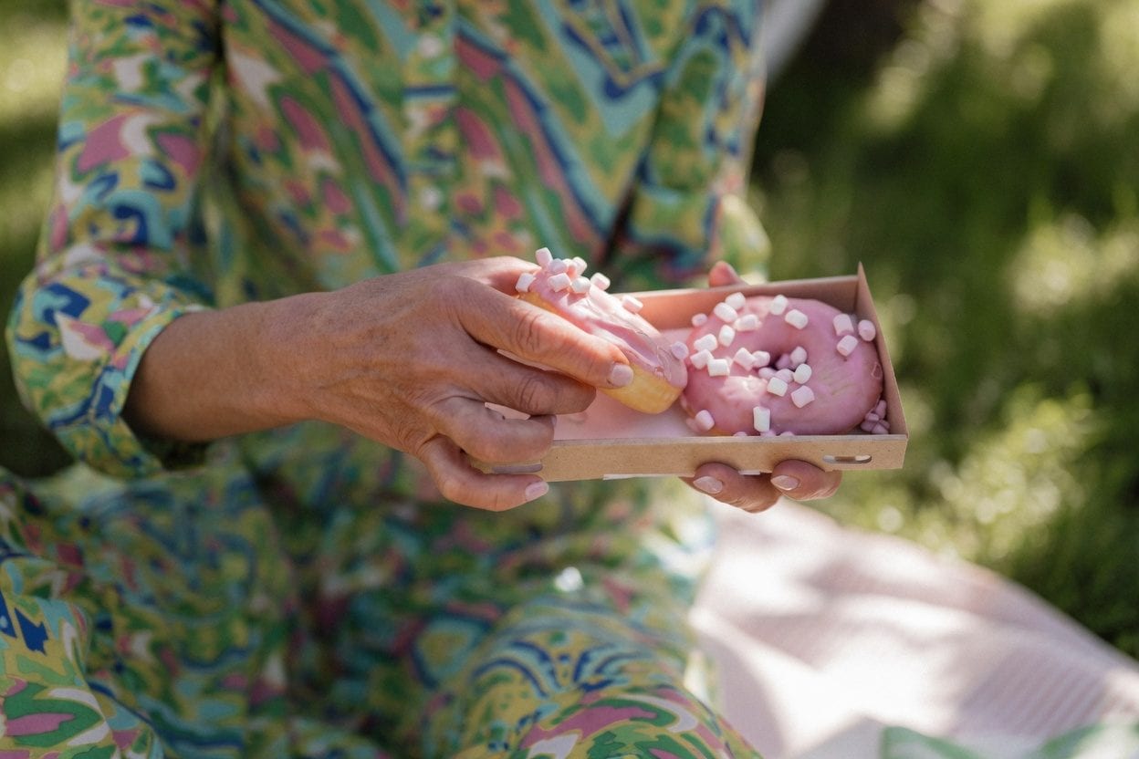 Donut box being opened