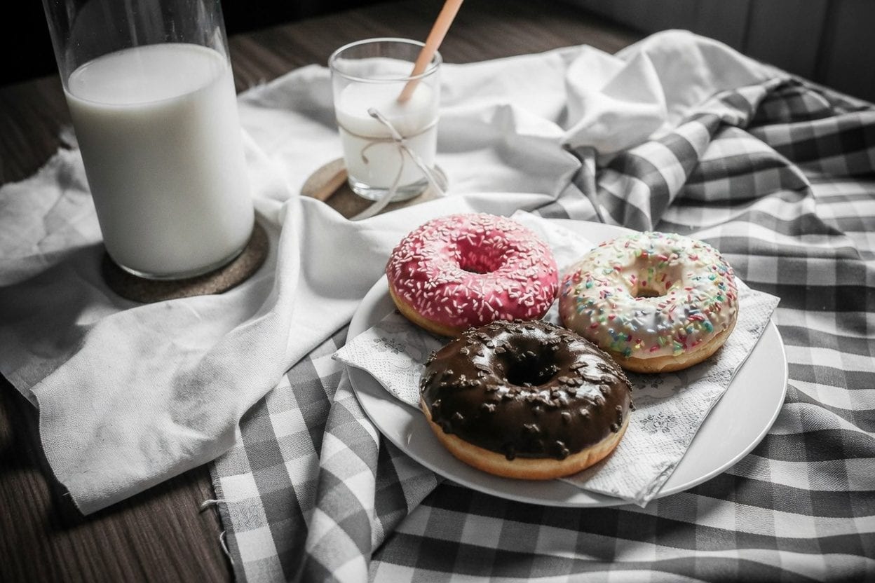 Classic glazed and filled donuts