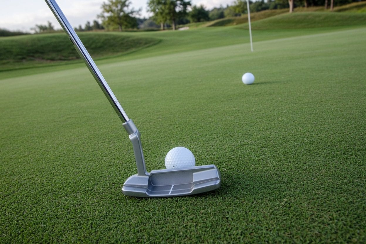 Golfer practicing at driving range in Ottawa