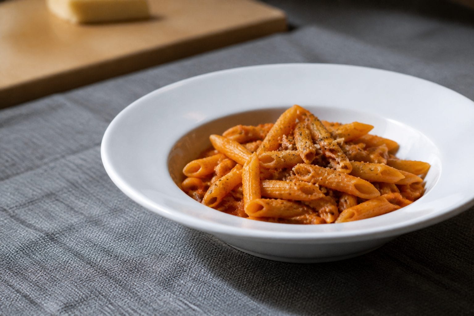 Italian fine dining pasta preparation