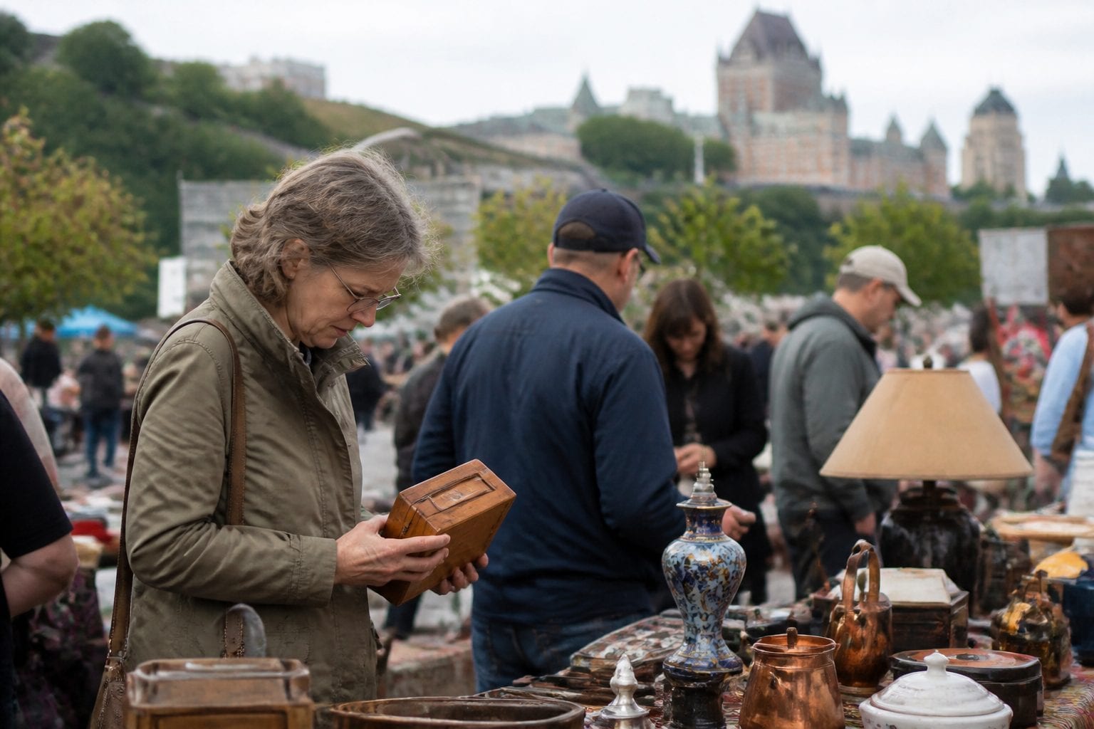 Outdoor antique market in Ottawa